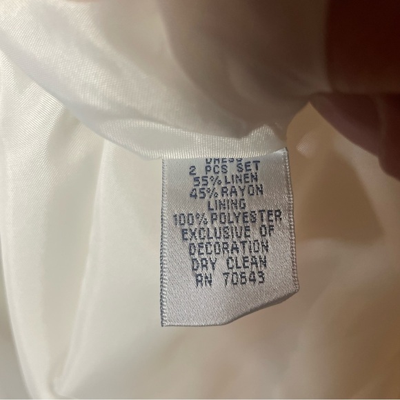 Jessica Howard Linen Blend Embroidered Dress Vintage Bow Tea Party size 8 - Picture 9 of 9